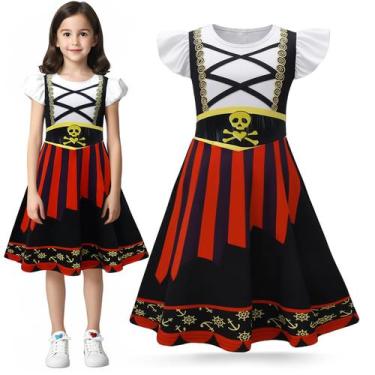 Imagem de Fantasia Mizzuco Girls Pirate Dress, criança de 10 a 11 anos, preta