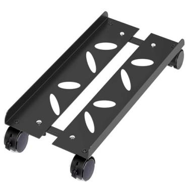 Imagem de Suporte de CPU móvel ajustável com 5 rodas giratórias - Suporte de torre ventilado, cabe na maioria dos PCs - Suporte de CPU sob a mesa, carrinho de chão de PC, Riser para jogadores e estudantes