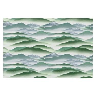 Imagem de Wassud Tapete de porta de paisagem de montanha 61 x 89 cm, tapete de área lavável antiderrapante com suporte de borracha, tapete macio e macio para sala de estar, quarto, entrada, entrada