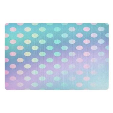 Imagem de Joisal Tapete de entrada de bolinhas gradiente para ambientes internos 81 x 50 cm Tapete de boas-vindas divertido antiderrapante para ambientes externos e internos