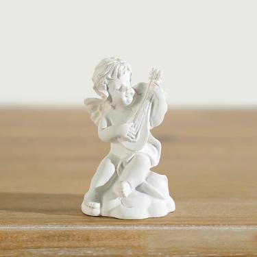 Imagem de Roman Resin Plays The Pipa Angel Candles Holder Decoração de Casa Coluna Decorações de Mesa Acessórios para Casa (Branco)