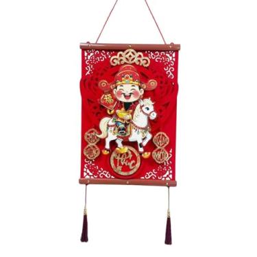 Imagem de UGPLM Decoração de Ano Chinês, Placa Decorativa para Entrada, Decoração Vietnamita para o Festival da Primavera com Borlas para, Janela e Porta, Style C