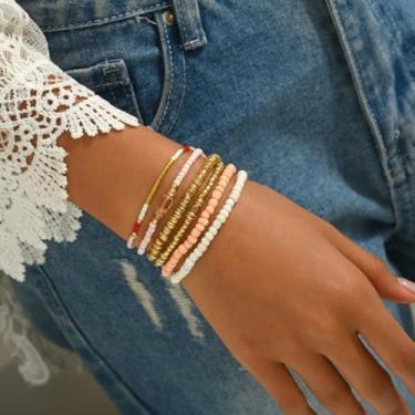 Imagem de Pulseiras de contas Boho empilháveis para mulheres, cristais e pedras de cura, presentes de Dia dos Namorados para ela presentes de amizade, Medium, Latão, Sem Pedra Preciosa