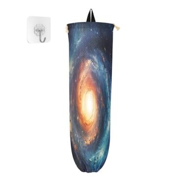Imagem de Galáxia com estrelas e buracos negros para sacolas plásticas de supermercado, suporte de saco de plástico, bolsa de armazenamento de parede