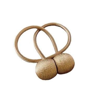 Imagem de Enfeites De Cortina Prendedor Magnetico Gruda com Imã 38cm para Sala Quarto Escritório(Redondo,Bege)