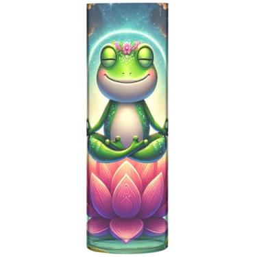 Imagem de Vasos cilíndricos decorativos para flores, sapo engraçado, ioga, animal, plástico, vasos altos, estampa personalizada, decoração de casa, sala de estar, 30 cm x 9,9 cm