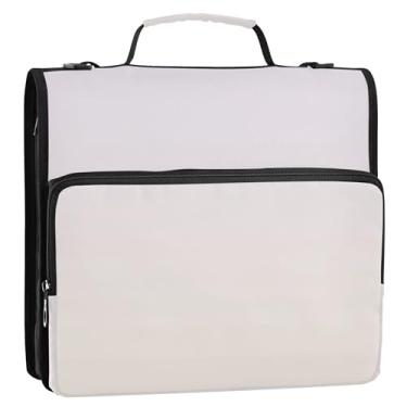 Imagem de Magnolia — Organizador de fichário com zíper ombré, gradiente, 3 anéis, anel D de 3 cm, bolsa de fichário para ensino médio com alça para armazenamento e pasta com alça