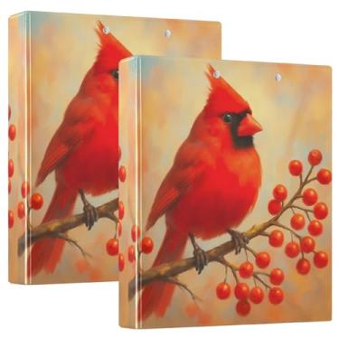 Imagem de Fichários personalizados vibrantes cardinal empoleirados de 3,8 cm, 3 anéis, 200 folhas, portfólio, anel, estampado, redondo, 31,5 x 27 x 6 cm, 1 pacote