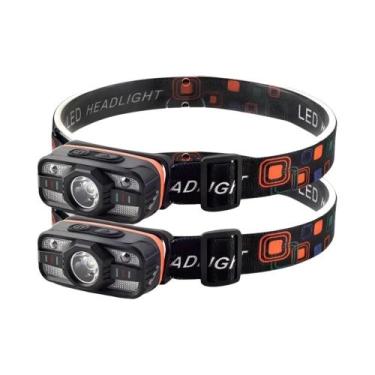 Imagem de Lanterna De Cabeça LED Recarregável Com Sensor, Leve E Portátil, 6 Mod