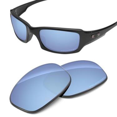 Imagem de Tintart Lentes de desempenho compatíveis com Oakley Fives Squared OO9238 | Fives Squared Asian Fit (AF) OO9214 polarizado gravado, Azul aqua profundo - Elite polarizado, tamanho �nico