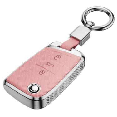 Imagem de Capa para chave de carro com 3 botões Porta-chaves Hell Fob compatível com VW Polo/Skoda/Octavia A7/Kodiaq/Seat/Ateca/Leon/Golf 7/MK7/VII/Tiguan Capa para chave fob(SET4)