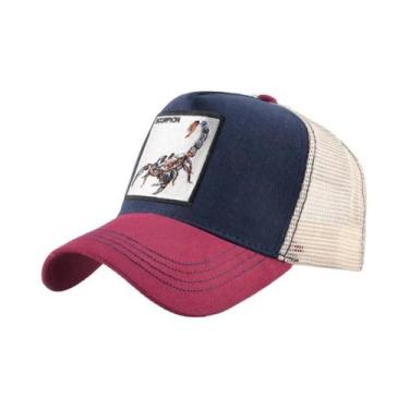 Imagem de Boné Trucker Bordado Unissex Com Escorpião, Respirável, Snapback, Esti