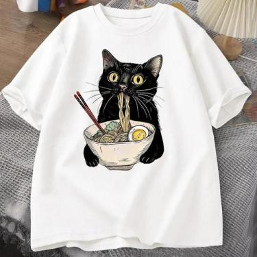 Imagem de Camiseta Retro Gato Preto Ramen - Foodie Lover - Manga Curta, BR-G4, D