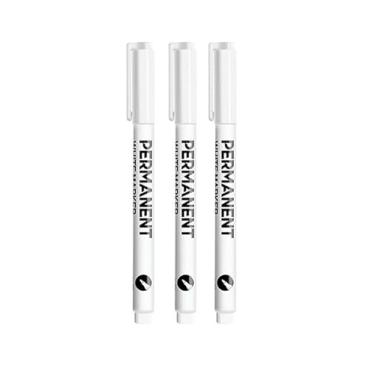 Imagem de AEHON 1/3/6 peças canetas marcadoras brancas caneta de tinta acrílica para rocha cerâmica pneu metal lona pintura impermeável marcador branco (3 peças)