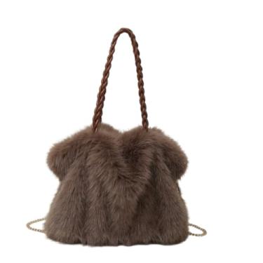 Imagem de Furry Purse Winter Fluffy Bag, Fashion Women Plush Shoulder Bag, Cute Styling Design, Large Capacity Everyday Tote Bag (Brown)