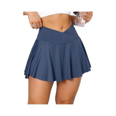 Imagem de Saia Plissada De Poliéster E Spandex Com Cintura Alta E Bolsos S-XL An