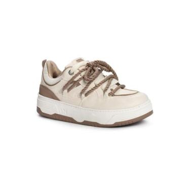 Imagem de Tênis Feminino Street Casual Nobuck - Via Marte, 38, Bege