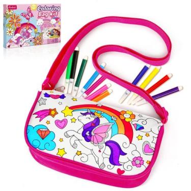 Imagem de Bolsa para colorir Ambesi Color Your Own Bag com 12 canetas coloridas
