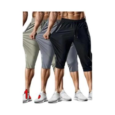Imagem de Calças Esportivas Masculinas Leves Com Cordão, Bolsos Com Zíper, Faixa