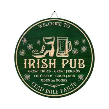 Imagem de Placa Decorativa De Madeira Para O Dia De São Patrício, Estilo Retrô C