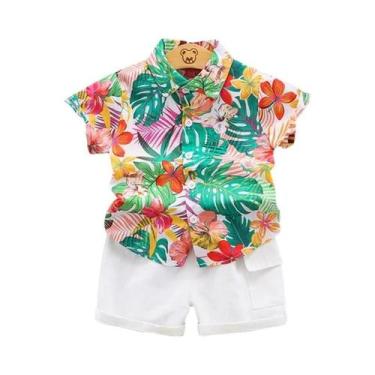 Imagem de Conjunto De Verão Para Bebês Meninos Com Camisa E Shorts Estampados, R