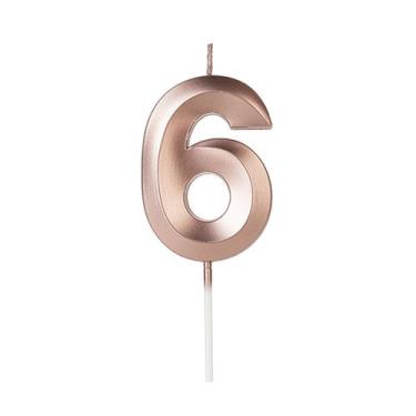 Imagem de Vela Número Aniversário Design Rose Gold - 01 unidade - Silver Festas 