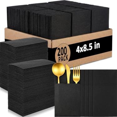 Imagem de Janlaugh Pacote com 200 guardanapos de jantar de linho a granel, 42 x 42 cm, toalha de mão de papel macio e absorvente para banheiro, cozinha, guardanapos descartáveis como pano para jantar de