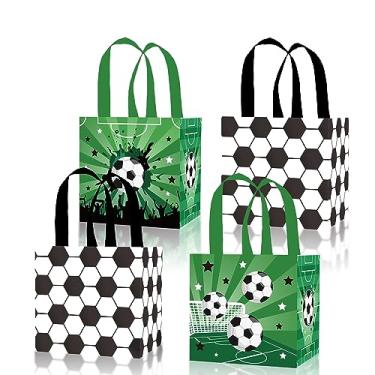Imagem de Partystadl Sacos não tecidos com alça temas dinâmicos de futebol são adequados para armazenamento, aniversário, férias, viagens, presentes e reuniões (12)