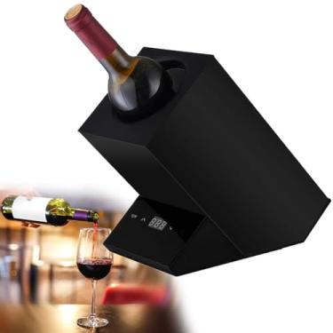 Imagem de Refrigerador de vinho elétrico portátil - refrigerador de aço inoxidável de 750 ml para garrafas vermelhas, brancas e de água - retenção de frio 24 horas para festas e presentes (C)