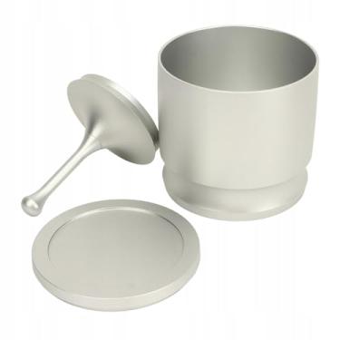 Imagem de Copo de dosagem coleta pó café em liga alumínio com anel recipiente receptor prensa ferramenta distribuição espresso compatível porta-filtro 58mm profissional para amantes e iniciantes