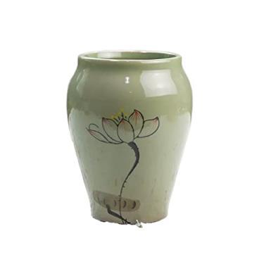 Imagem de Vaso decorativo de cerâmica vaso de mesa de mesa arranjo de flores secas sala de estar mesa de chá flor hidropônica vaso de cerâmica vaso de flores simples vaso de flores (tamanho: C) ()