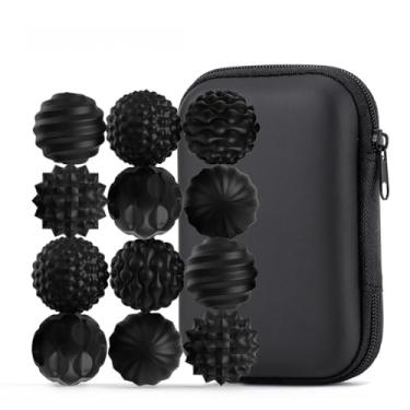 Imagem de Bolas Sensoriais Magnéticas de Silicone – Brinquedo Antiestresse e Calmante para Crianças e Adultos, Ideal para Autismo, Alívio Ansiedade (12 peças - preto)