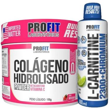 Imagem de L-Carnitine Carnitina Líquida 480ml + Colágeno Hidrolisado 150g - Prof