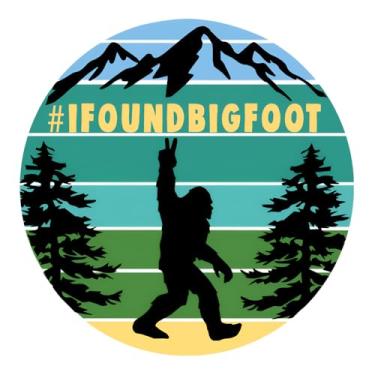 Imagem de Adesivos de carro Found Bigfoot Decalques de para-choque, à prova d'água, removíveis, decalques de janela de carro para carros, motocicletas, laptops, floresta de montanha, cenário ao ar livre, pacote