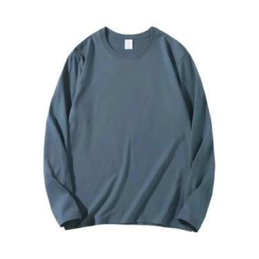 Imagem de Camisetas Femininas De Algodão De Manga Longa Com Decote Redondo, Esti