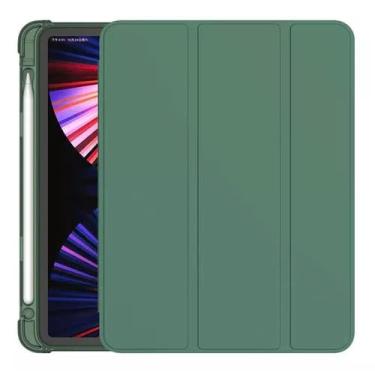 Imagem de Capa Para iPad 9ª 8ª 7ª Geração iPad 10.2" Smart Case Slim Com Suporte Para Caneta Proteção Total Anti Impacto Tampa Magnética Fundo Transparente (Verde Escuro)