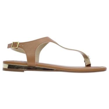 Imagem de Sandália Rasteira Feminina Moleca 5559.103 Camel, 37, Camel