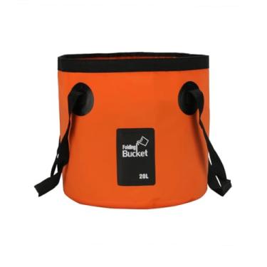 Imagem de Balde dobrável com alça, balde de lavagem de carro de 5 galões, recipiente dobrável de armazenamento de água para acampamento, pesca, praia, jardinagem, lavatório portátil para lavanderia para