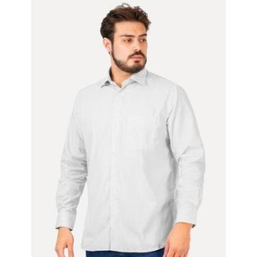 Imagem de Camisa Dudalina Masculina Comfort Pocket Listrada Lines Branca-Masculino