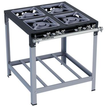 Imagem de Fogão Industrial Stori Premium 4 Bocas 30x30 M14 Metalmaq Fogão Baixa Pressão Pintado