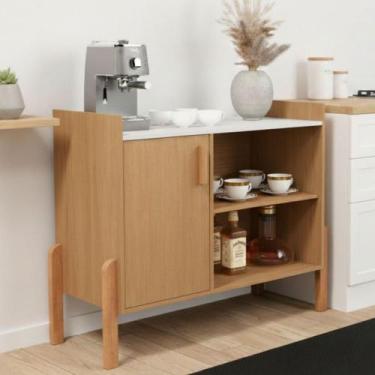 Imagem de Aparador Buffet Cantinho Café 1 Porta Cedro Off White - Drop de Casa