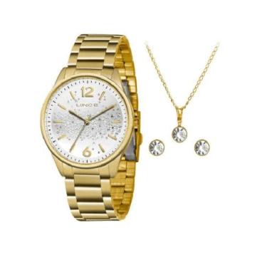Imagem de Conjunto Feminino Lince + Colar e Brincos Ouro 18k