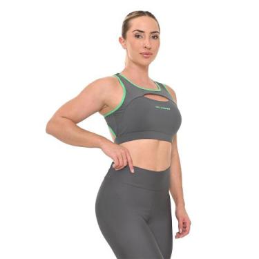 Imagem de Top Flex Compression Olympikus Feminino, Cinza, G