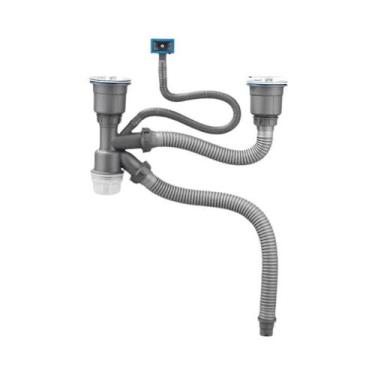 Imagem de Conjunto De Drenagem Para Pia De Cozinha Com Duas Cubas, Acessórios An