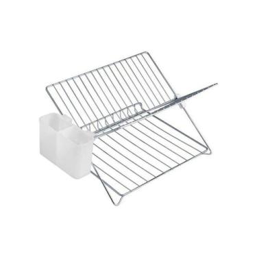 Imagem de Escorredor De Pratos E Talheres De Dois Andares Dobrável - Santa Edwir