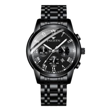 Imagem de Relógio Glow-in-the-Dark Calendar Business Steel Strap Men - J-One