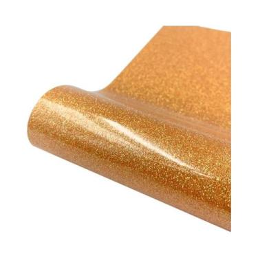 Imagem de Vinil De Transferência Térmica PU HTV Com Glitter Em Cores Sortidas Pa