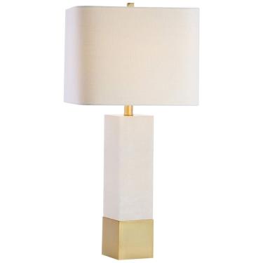 Imagem de Abajur Luminária de Mesa em Metal e Mármore, Estilo Contemporâneo Transicional com 73 cm de Altura para Quarto, Sala de Estar e Escritório