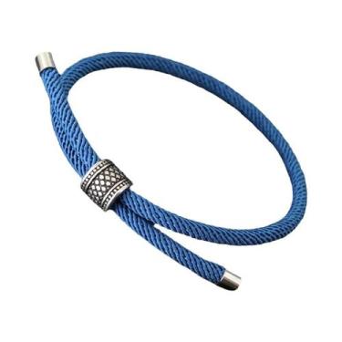 Imagem de Pulseira Masculina Vintage Viking Ajustável Com Cordão De Nylon De 4mm