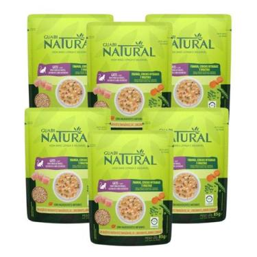 Imagem de Kit 6 Sachês Guabi Natural Para Gatos Frango E Vegetais 85g - Brf